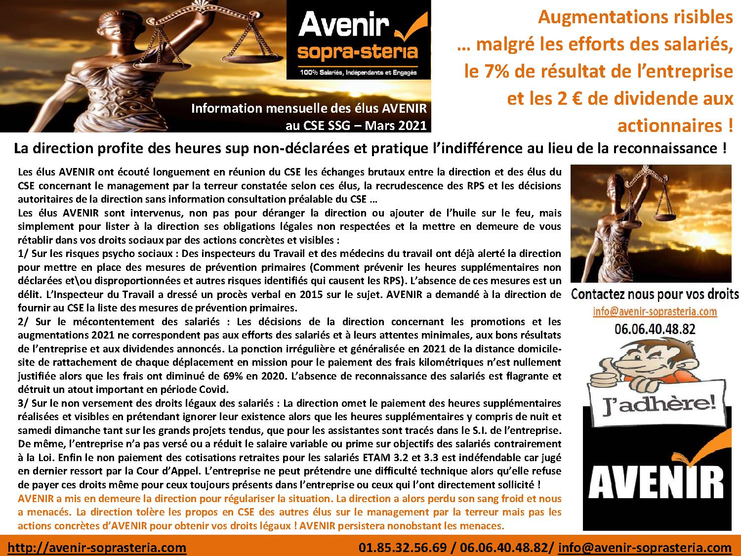 Information des elus Sopra Steria