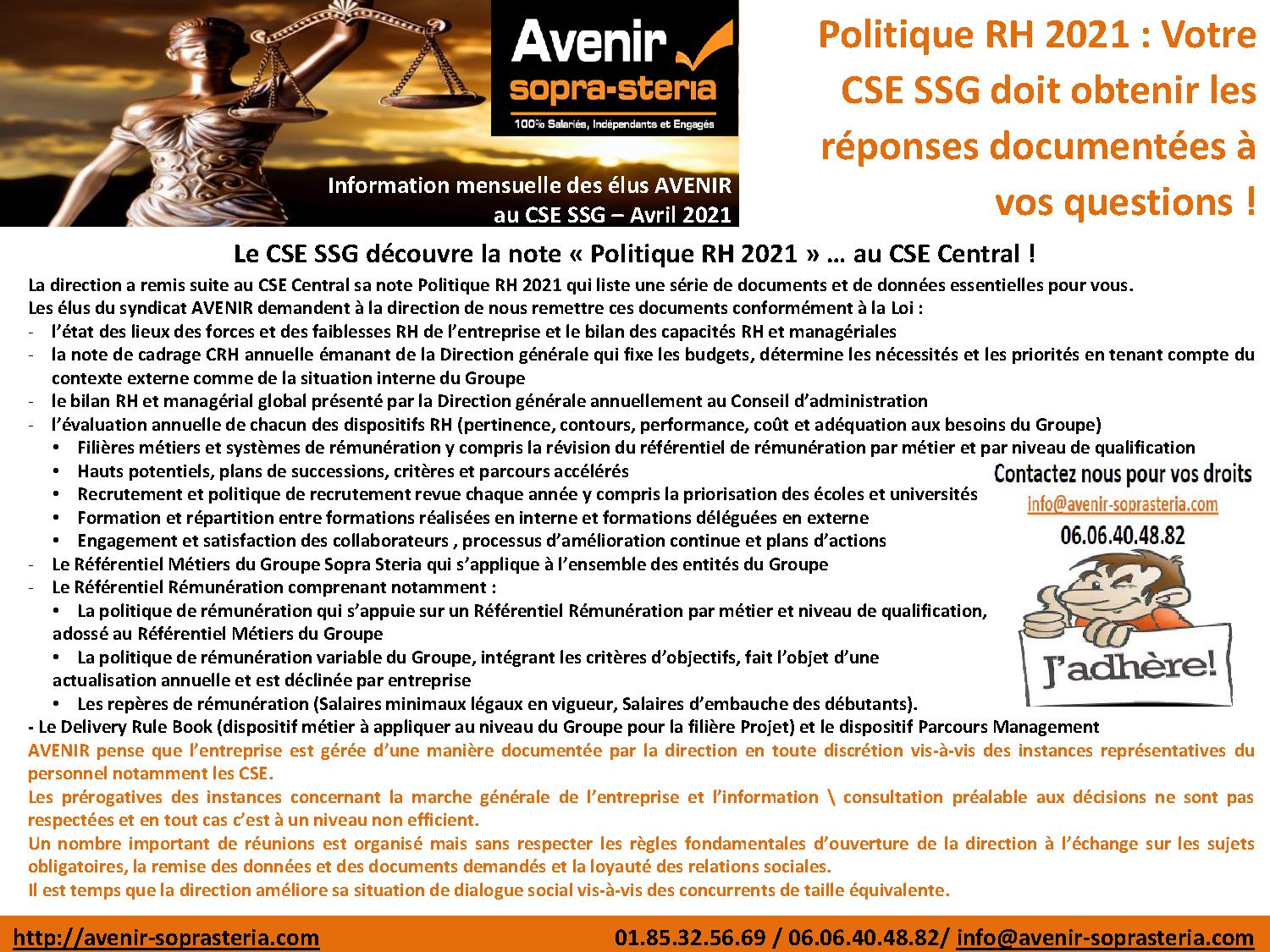 Information des elus Sopra Steria