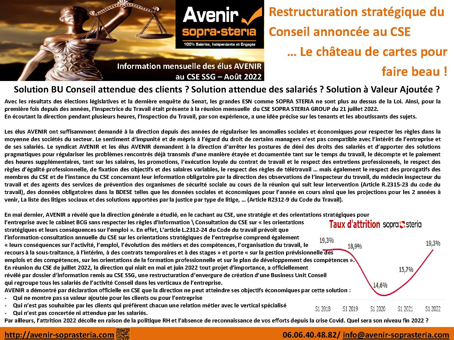 Information des elus Sopra Steria