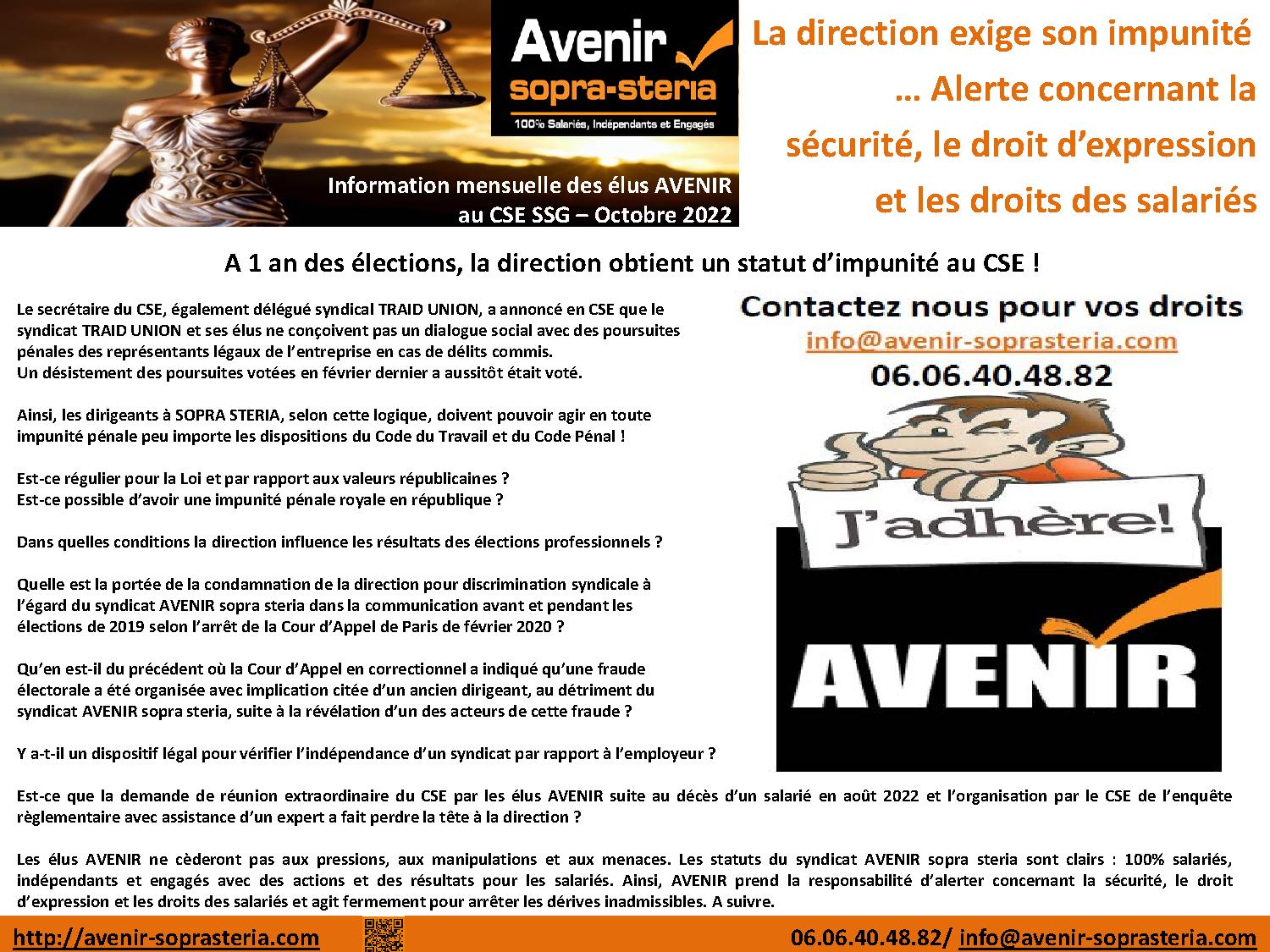 Information des elus Sopra Steria