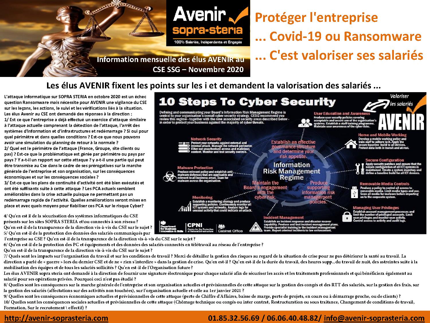Information des élus Sopra Steria