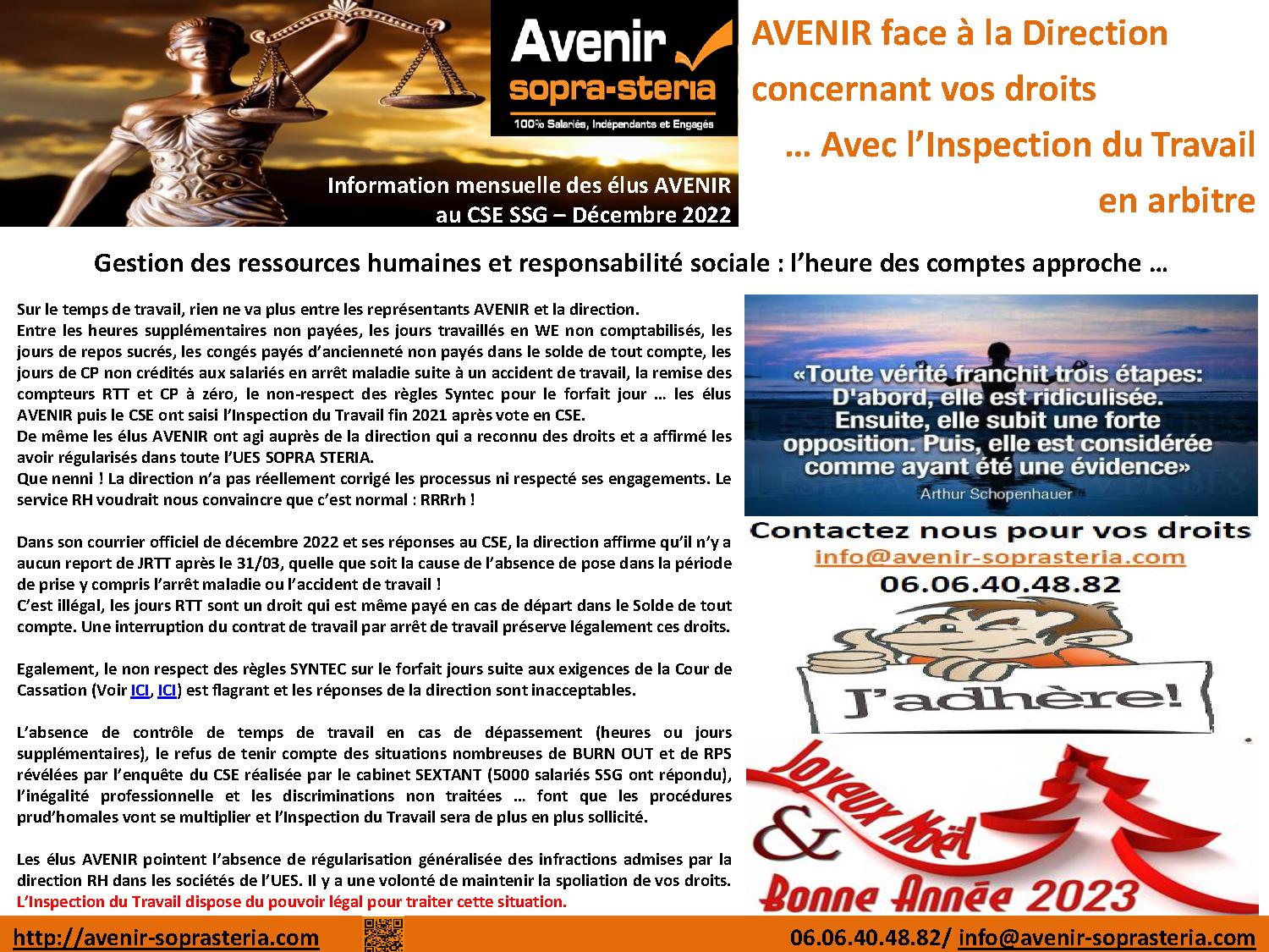 Information des elus Sopra Steria