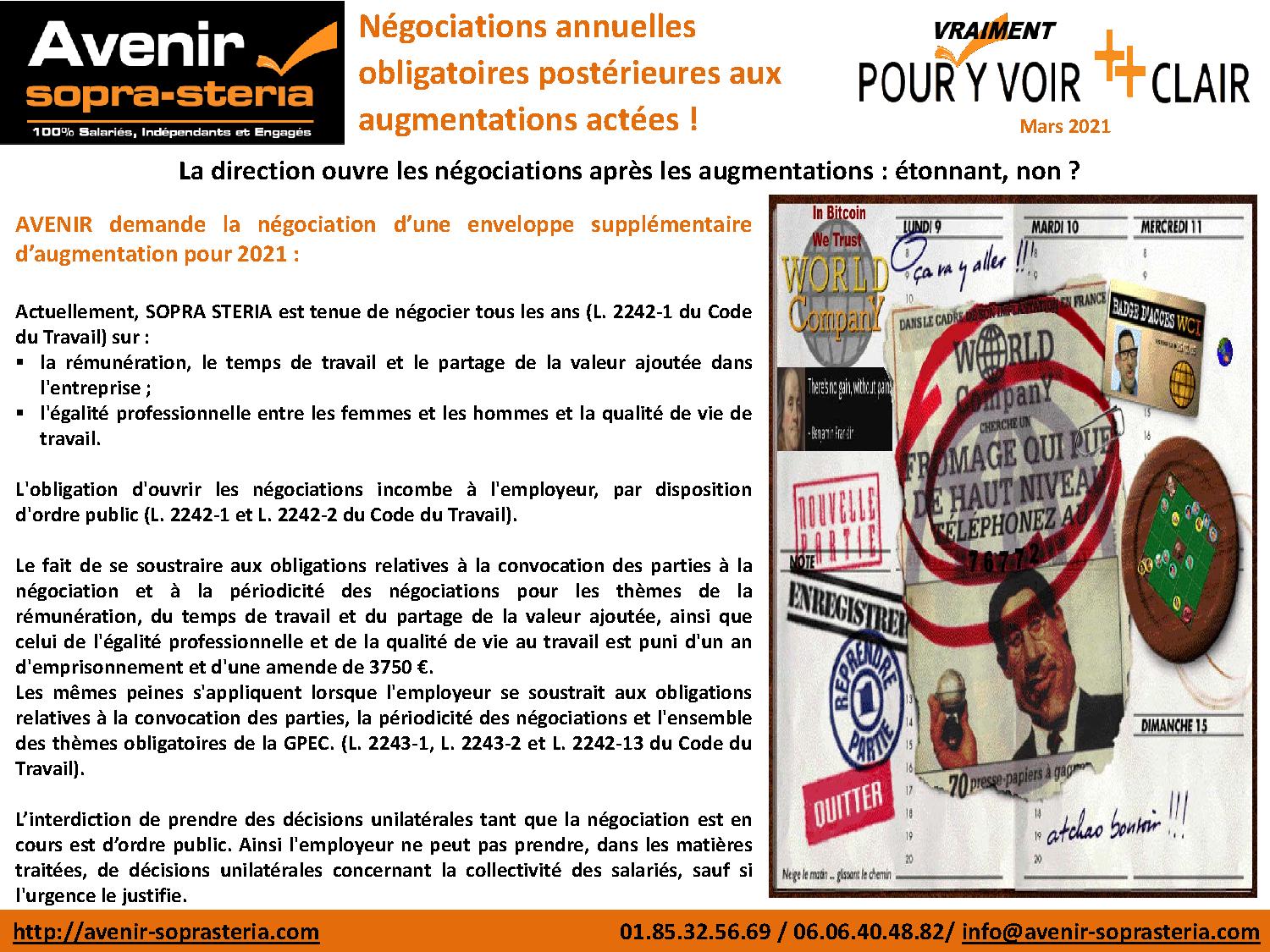 SOPRA STERIA Augmentations risibles … NO NAO