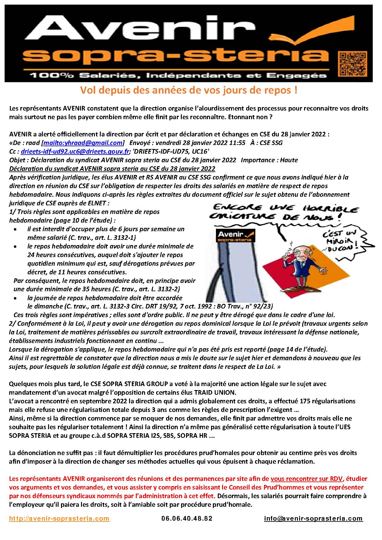 SOPRA STERIA Pour faire cesser le RACKET …