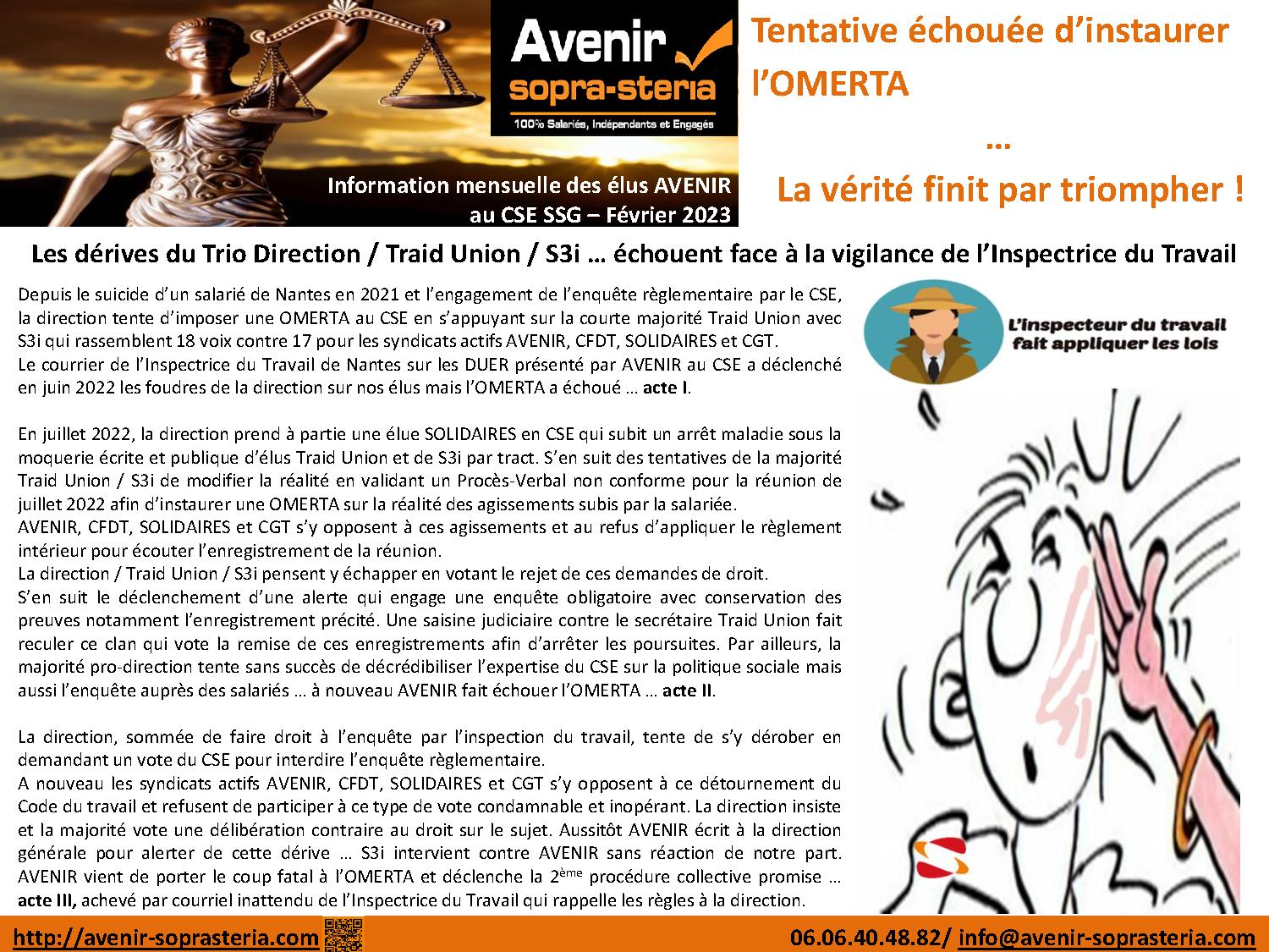 Information des elus Sopra Steria