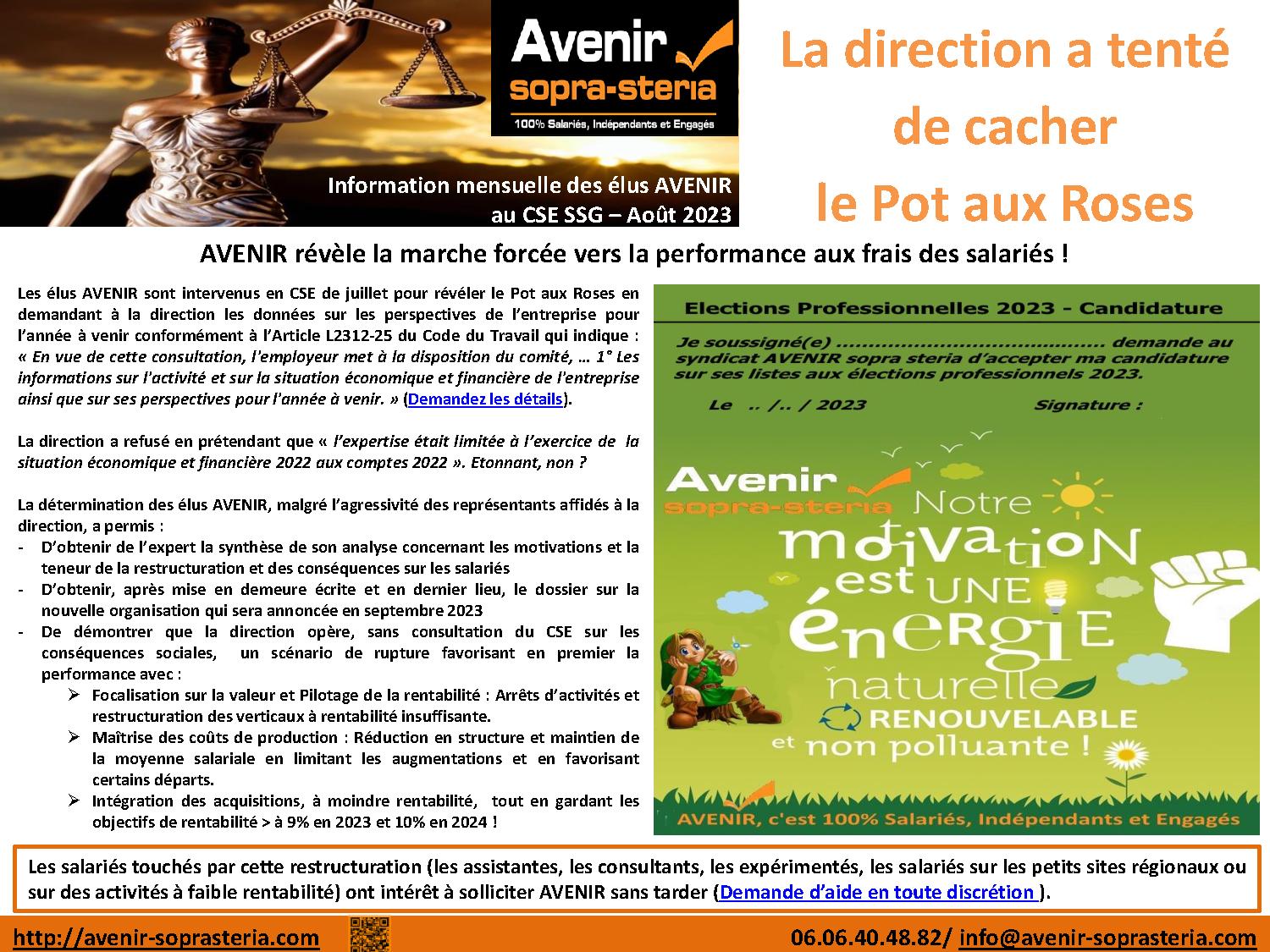 Information des elus Sopra Steria