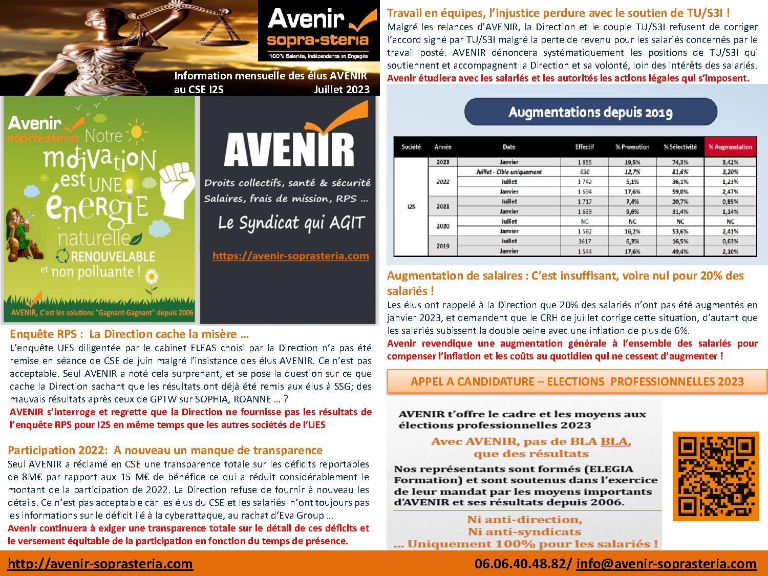 Communication mensuelle des elus au CSEE