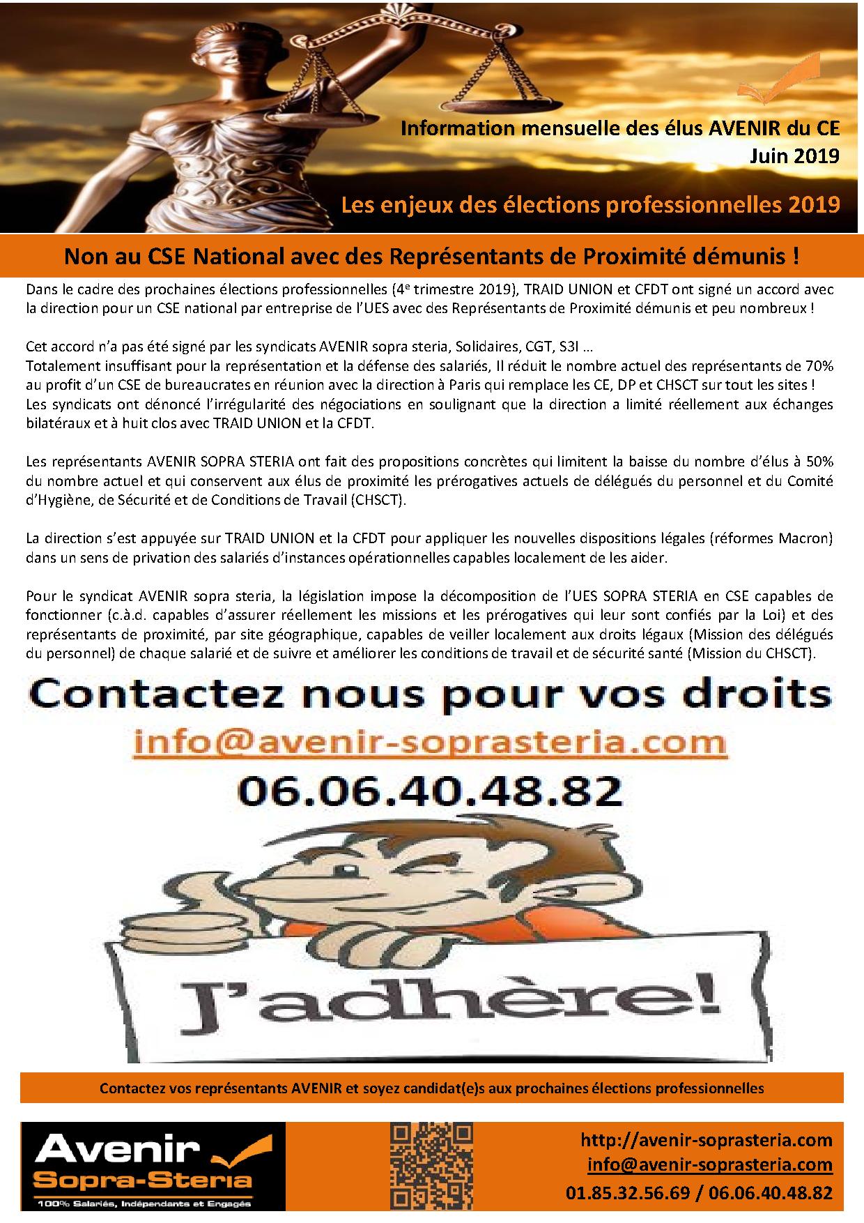 Communication mensuelle des elus du CE