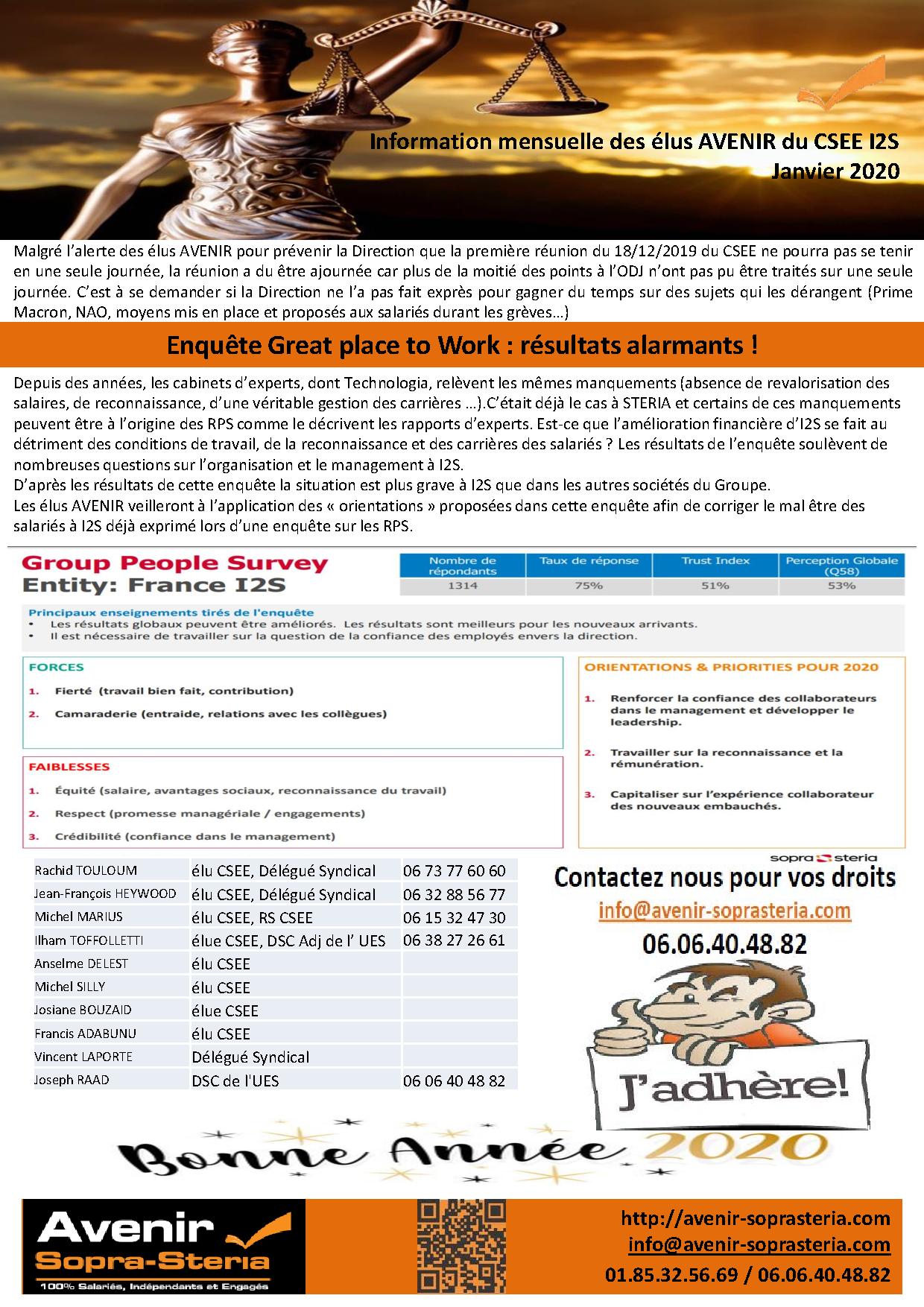 Communication mensuelle des elus du CSEE