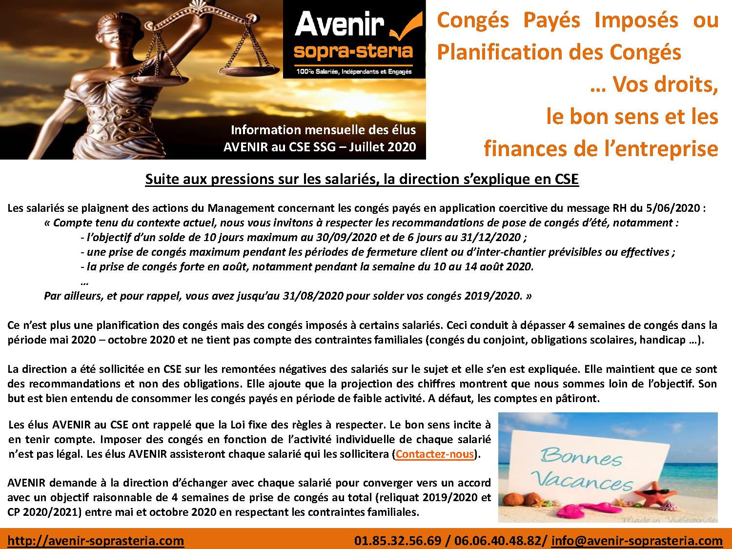 Information des élus Sopra Steria