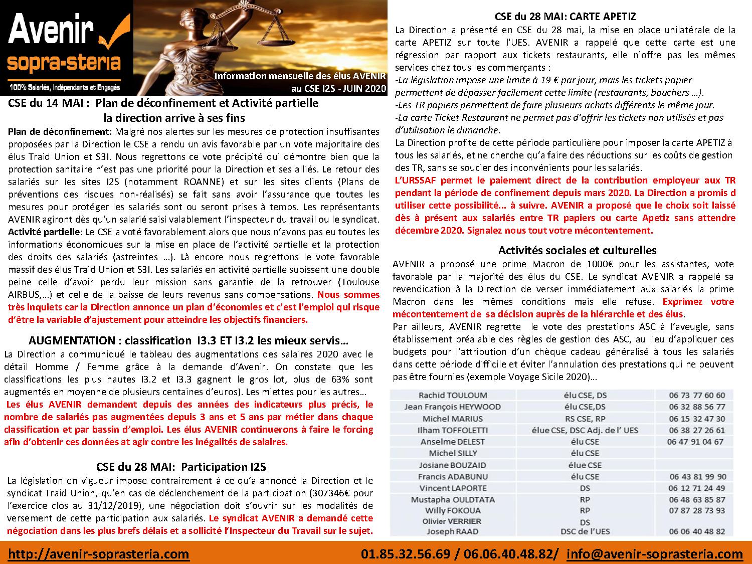 Information des elus du CSEE