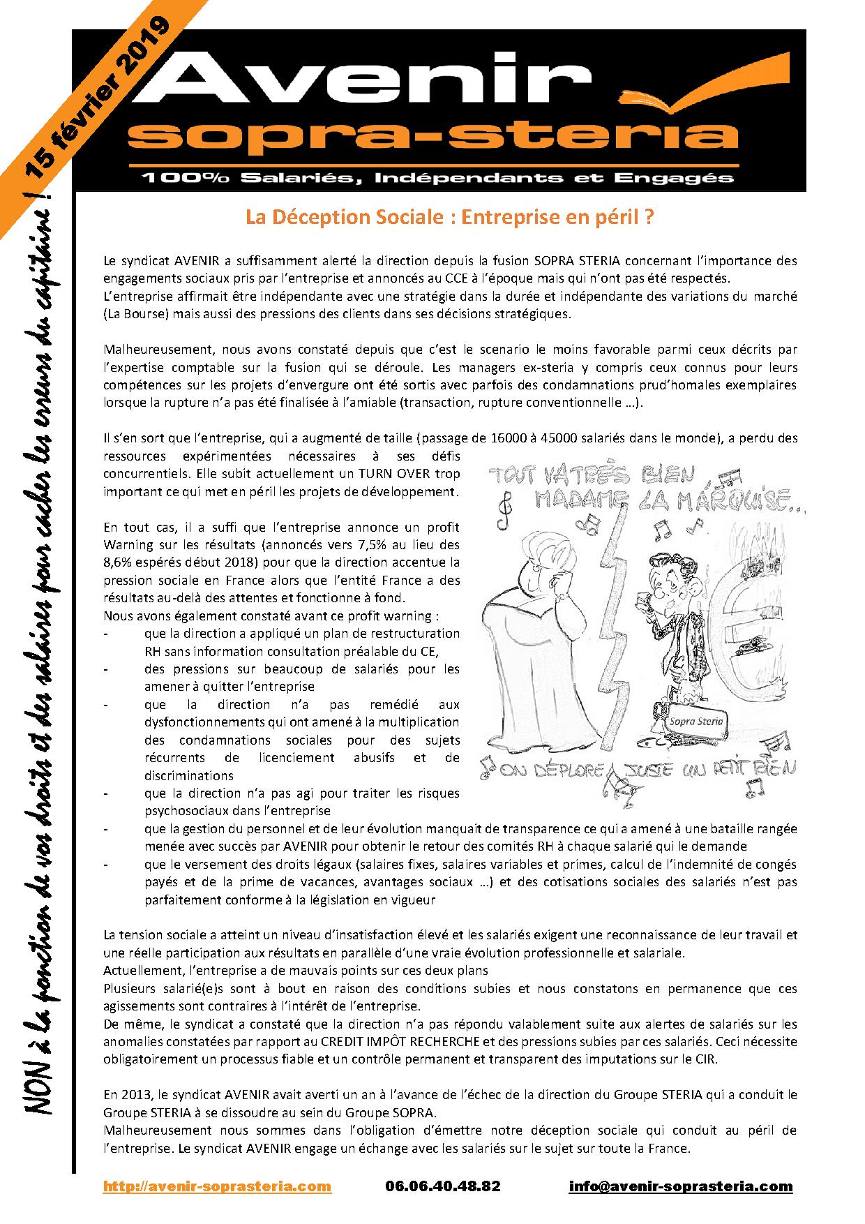 Salariés mecontents entreprise en peril