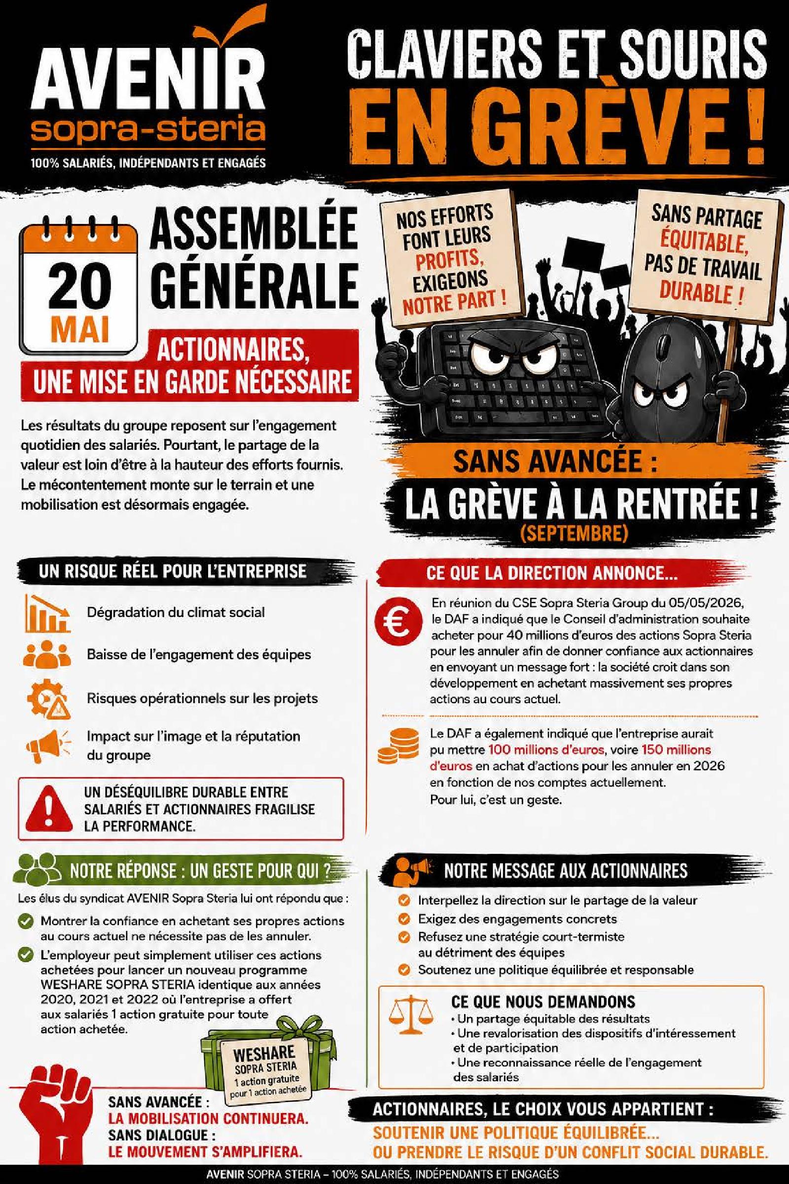 Assemblee générale du 20 mai 2026 Une mise en garde nécessaire