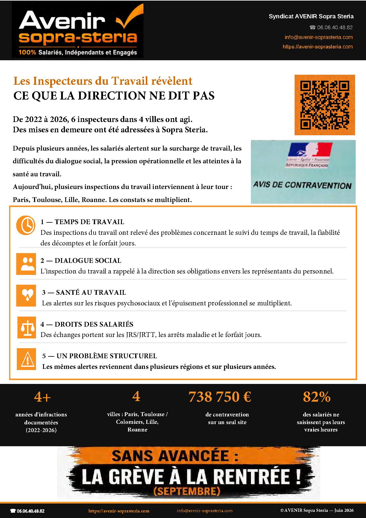 SOPRA STERIA et 74 Software les inspecteurs revelent ... ce que la direction ne dit pas