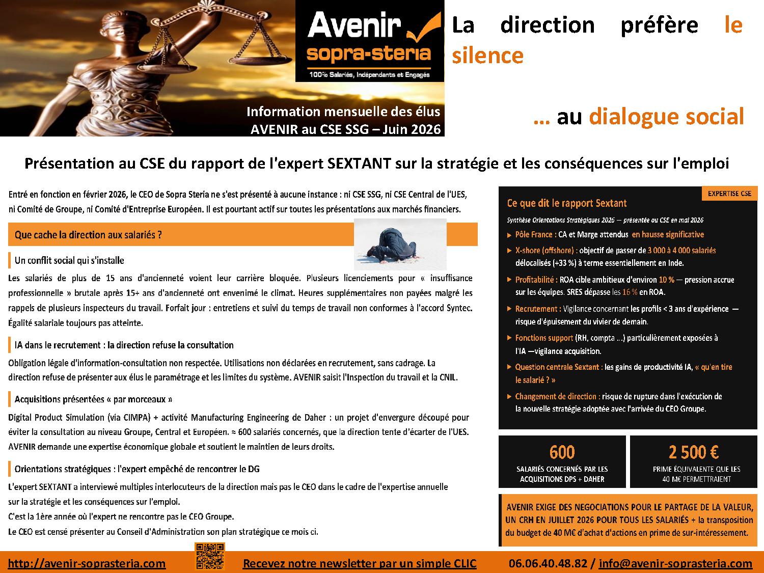 La direction prefere le silence